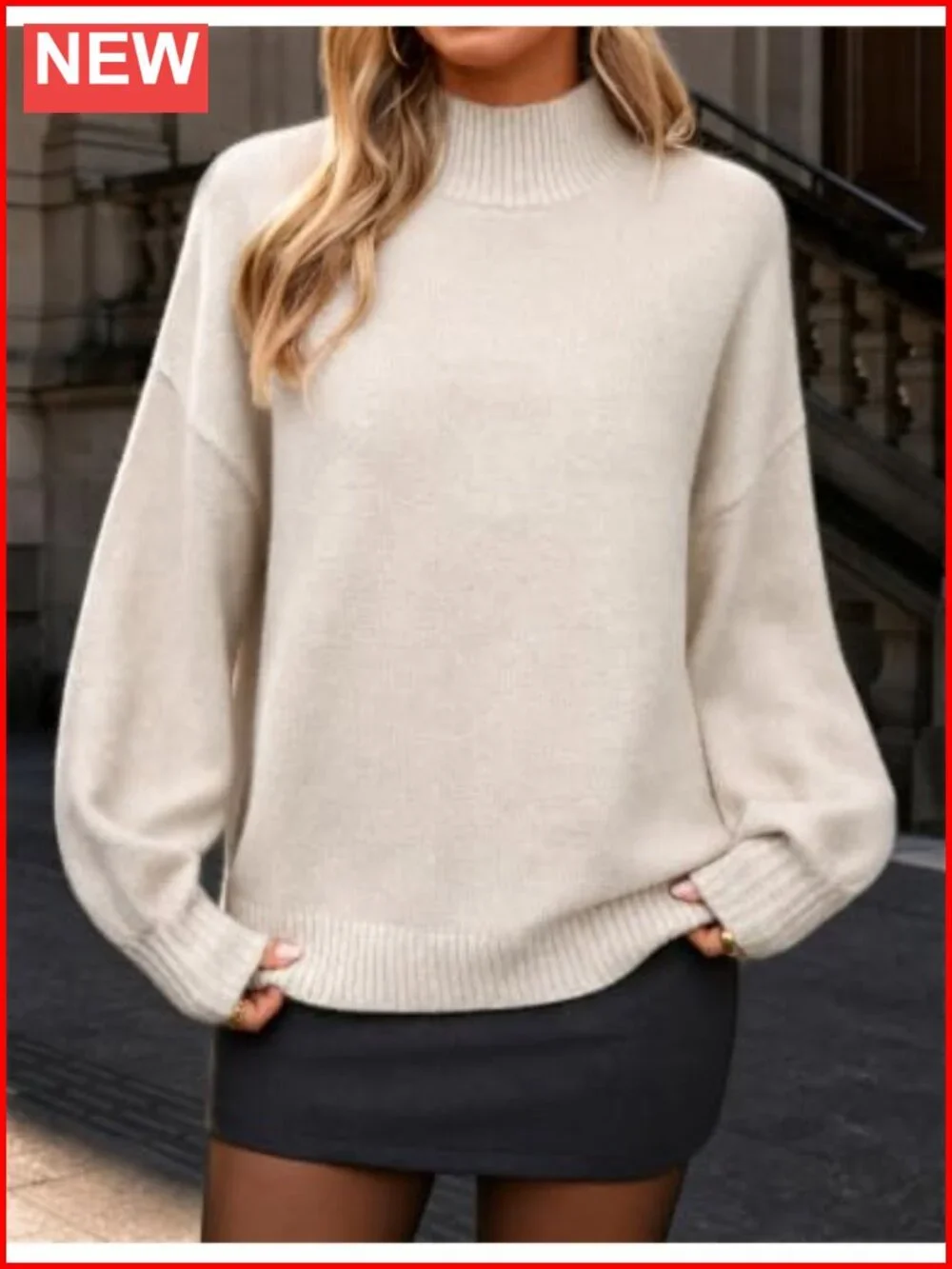 ZESICA Women's Turtleneck Oversized Long Sleeve Pullover Sweater